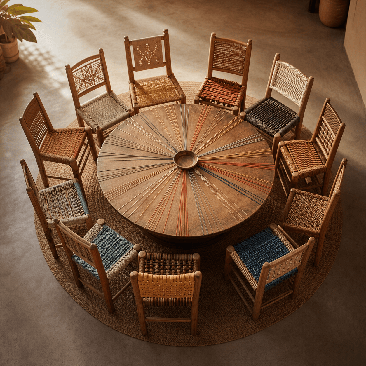 Chaises disposées autour d'une table chaleureuse, pochette de Un peuple rassemblé