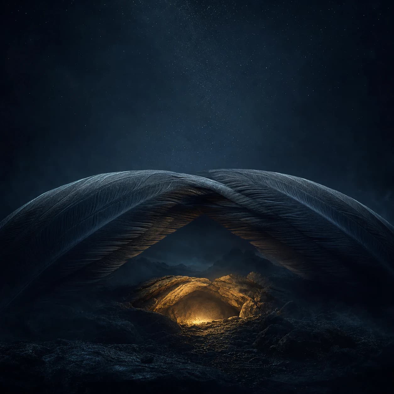 Illustration du chant « Sous l’ombre de tes ailes » par Collectif Lumière.