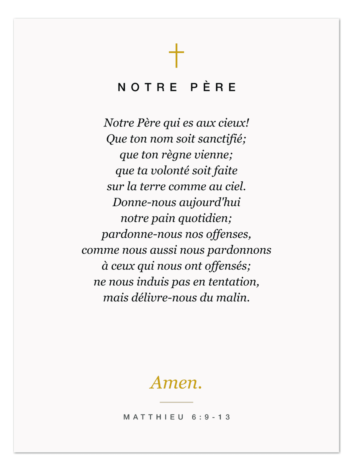 Affiche « Notre Père »