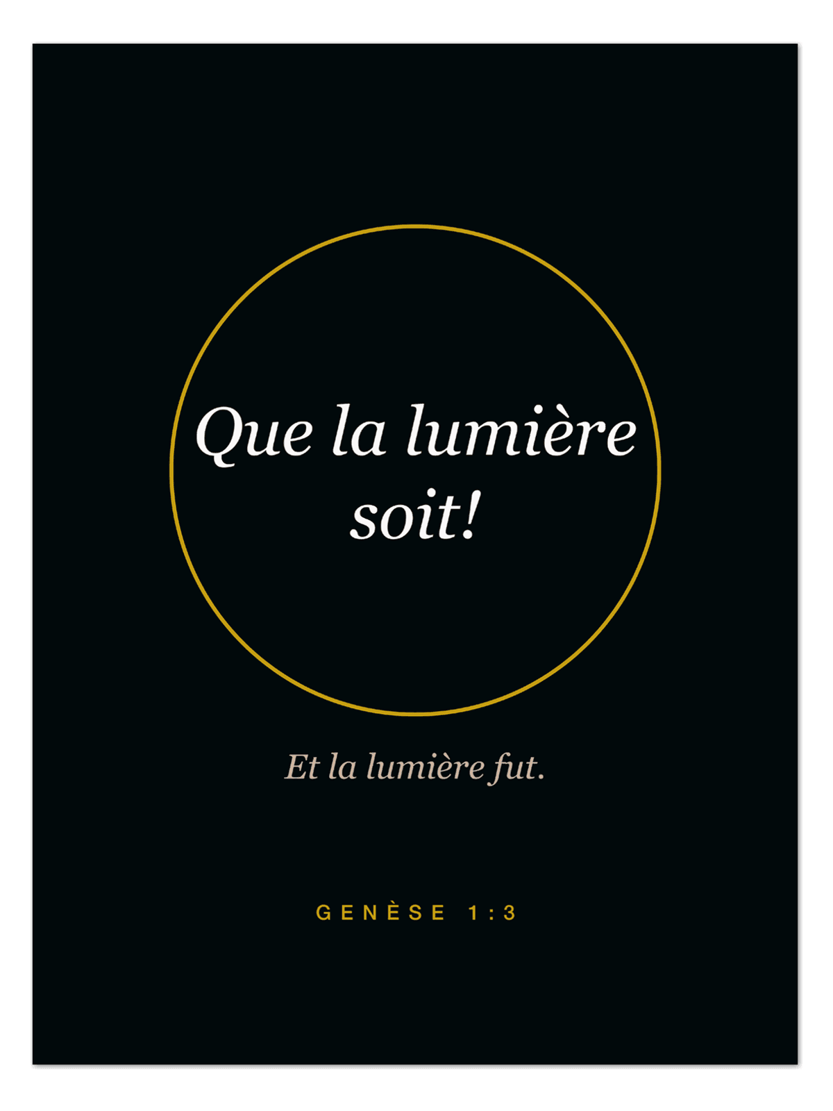 Affiche « Que la lumière soit »