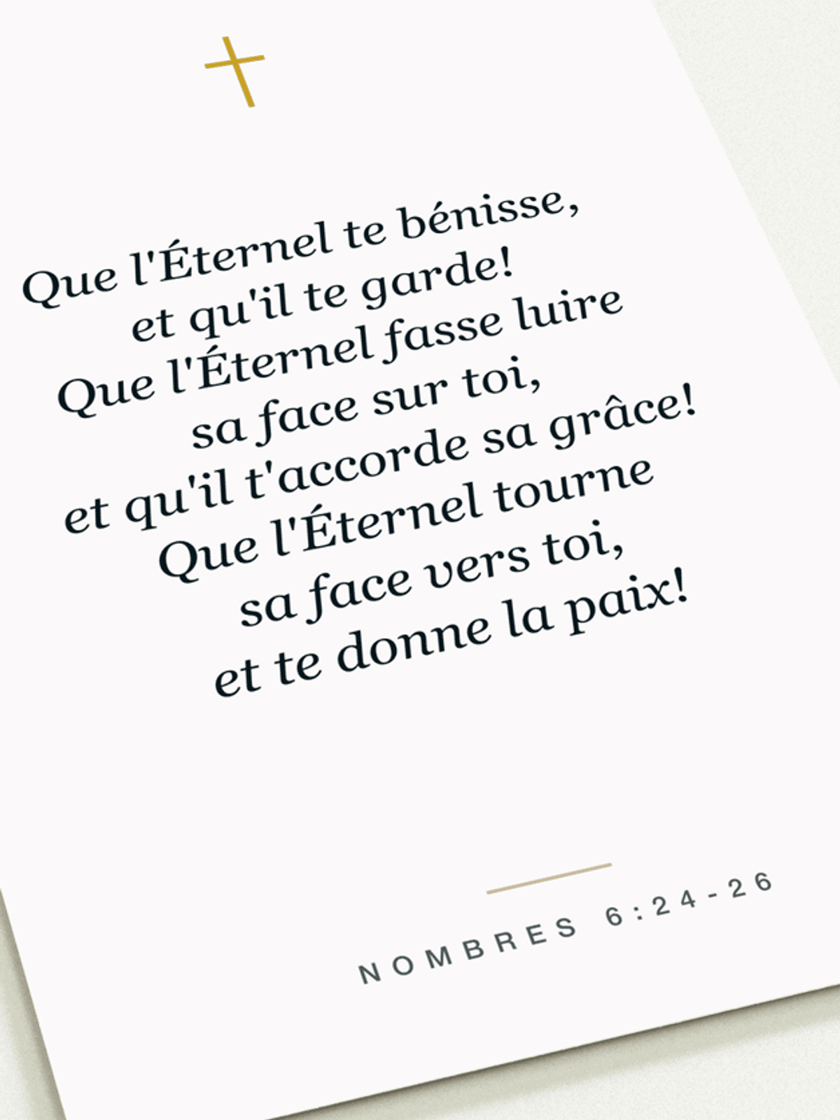 Cartes de bénédiction (lot de 10), gros plan sur l'impression