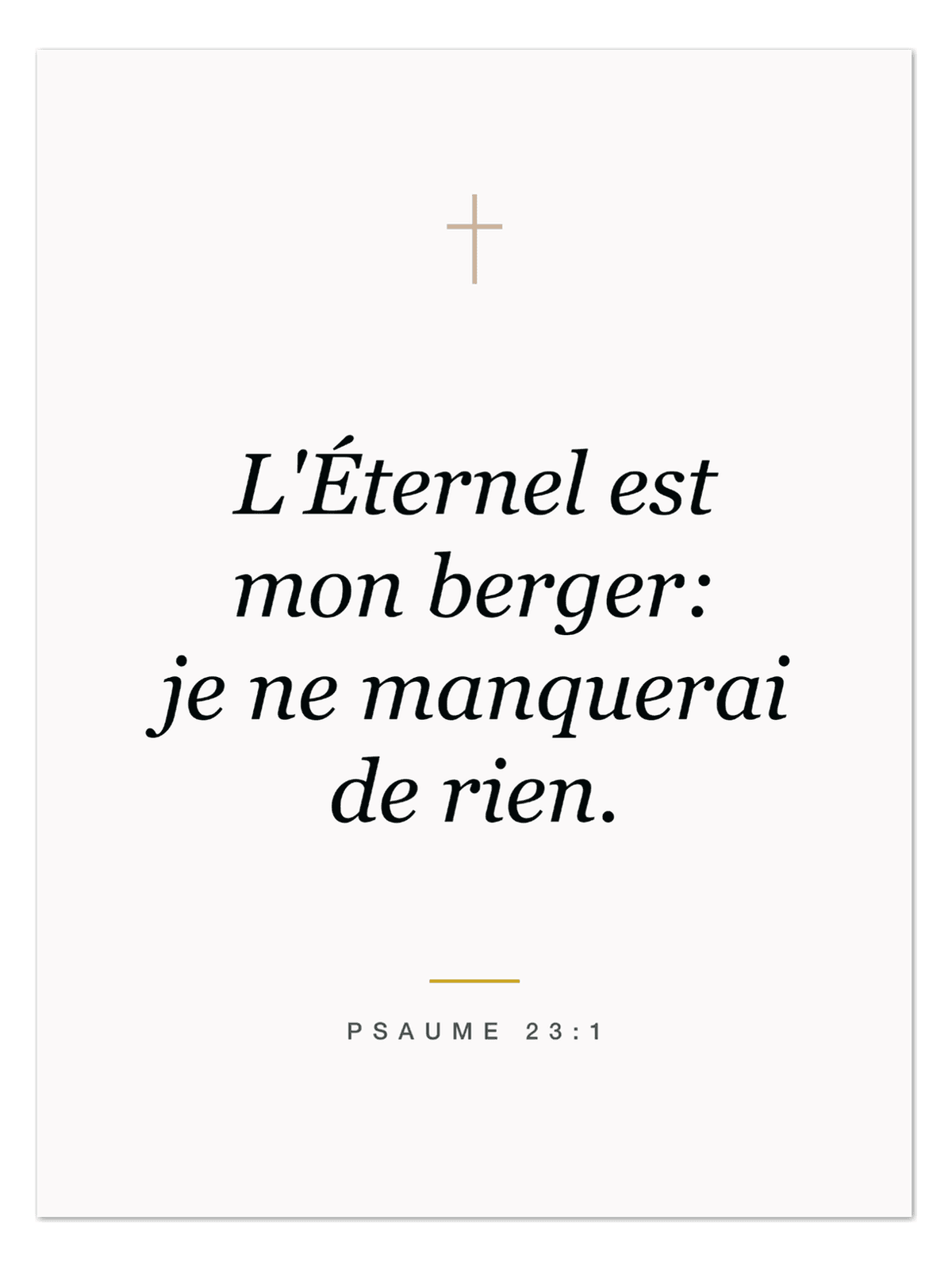Affiche « L'Éternel est mon berger »